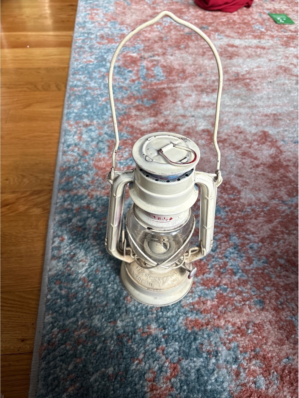 Vintage Winged Wheel No. 400 White Kerosene Hurricane Lantern Made In Japan